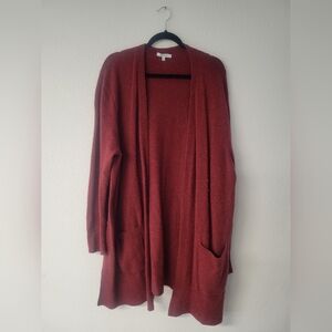 Madewell Women's Open Front Cardigan - Deep Red